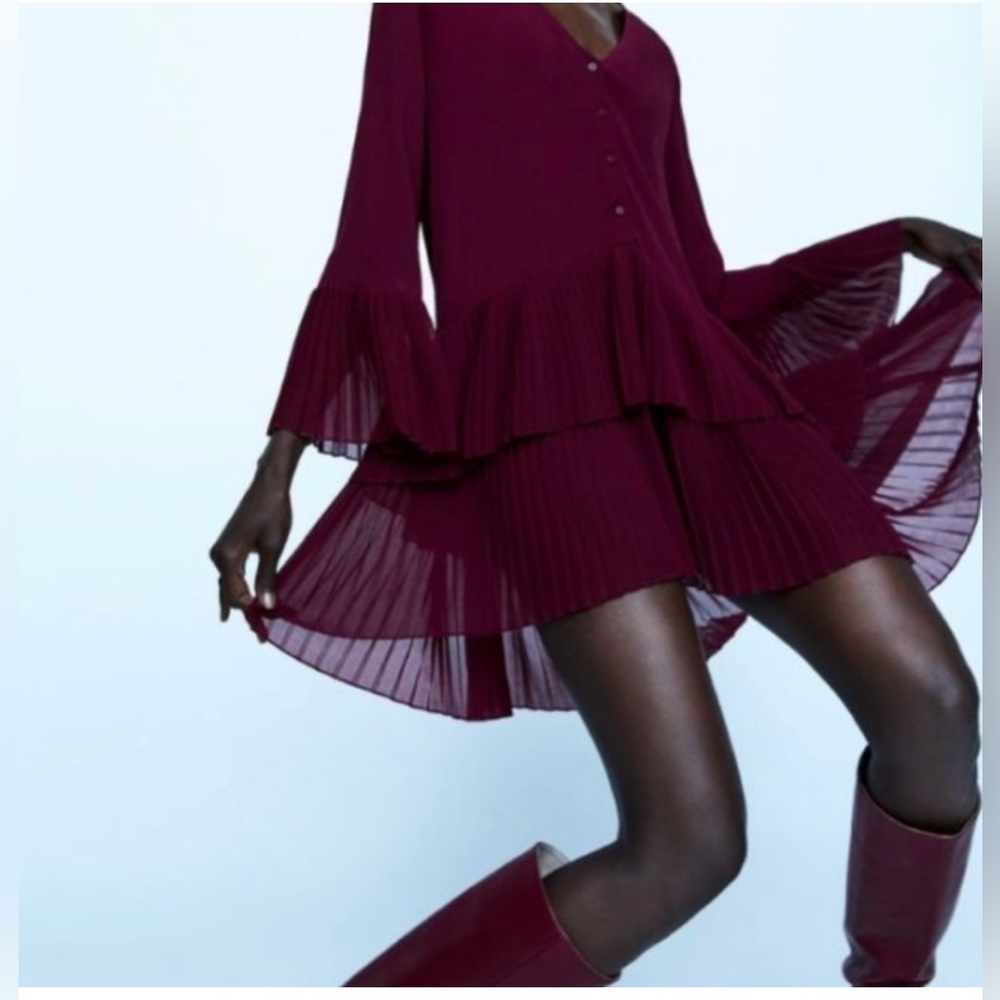 Zara Pleated Tunic Dress